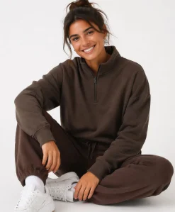 Basic 1/2 zip college genser