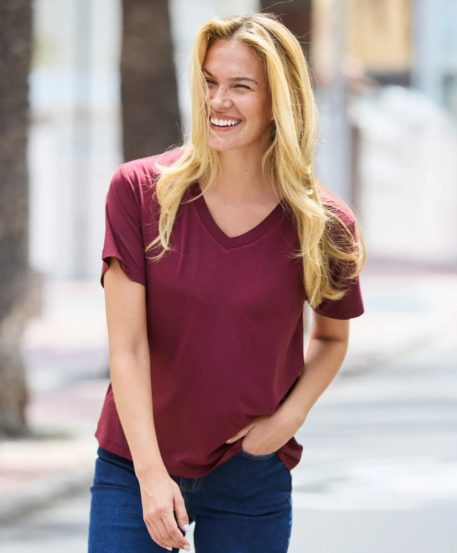 Kaffe Frida V-neck T-shirt