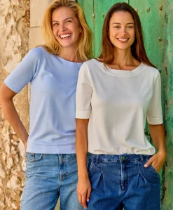 Kaffe Lizza boatneck solid topp