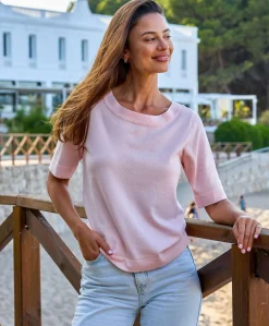 Kaffe Lizza boatneck solid topp