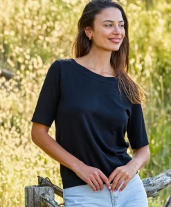 Kaffe Lizza boatneck solid topp