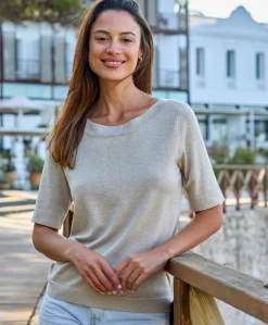 Kaffe Lizza boatneck solid topp