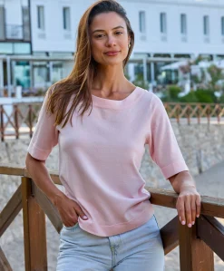 Kaffe Lizza boatneck solid topp