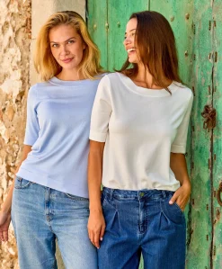Kaffe Lizza boatneck solid topp