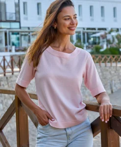 Kaffe Lizza boatneck solid topp