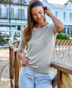 Kaffe Lizza boatneck solid topp