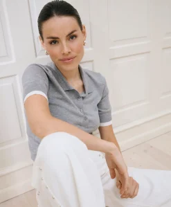 Kaffe Lizza Contrast Polo Knit