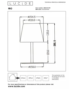 Lucide Rio Bordlampe