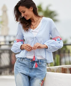 Redhill bluse med knyting