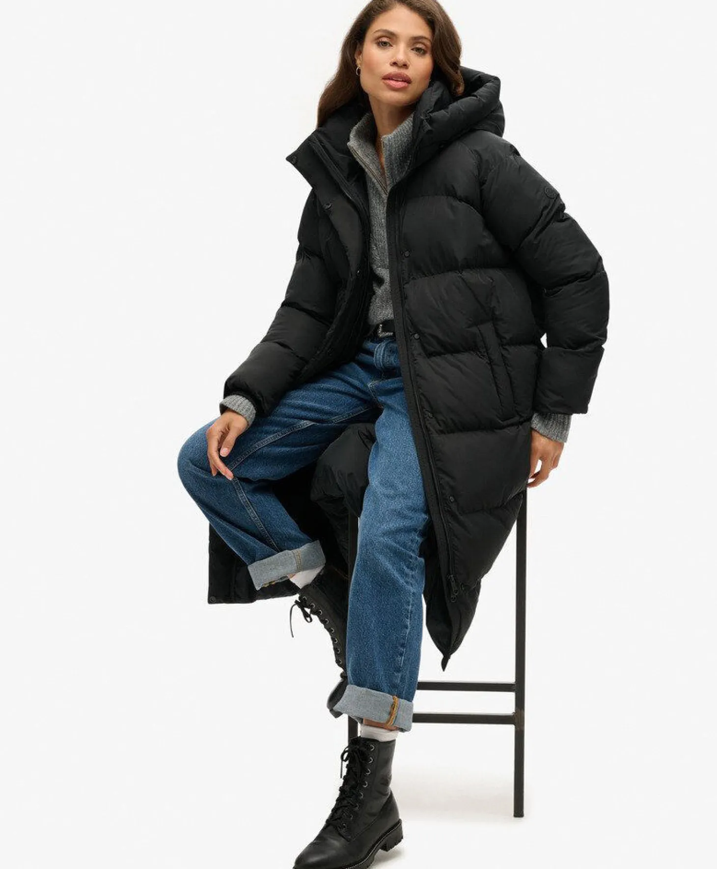 Superdry Longline Hooded Puffer Jacket