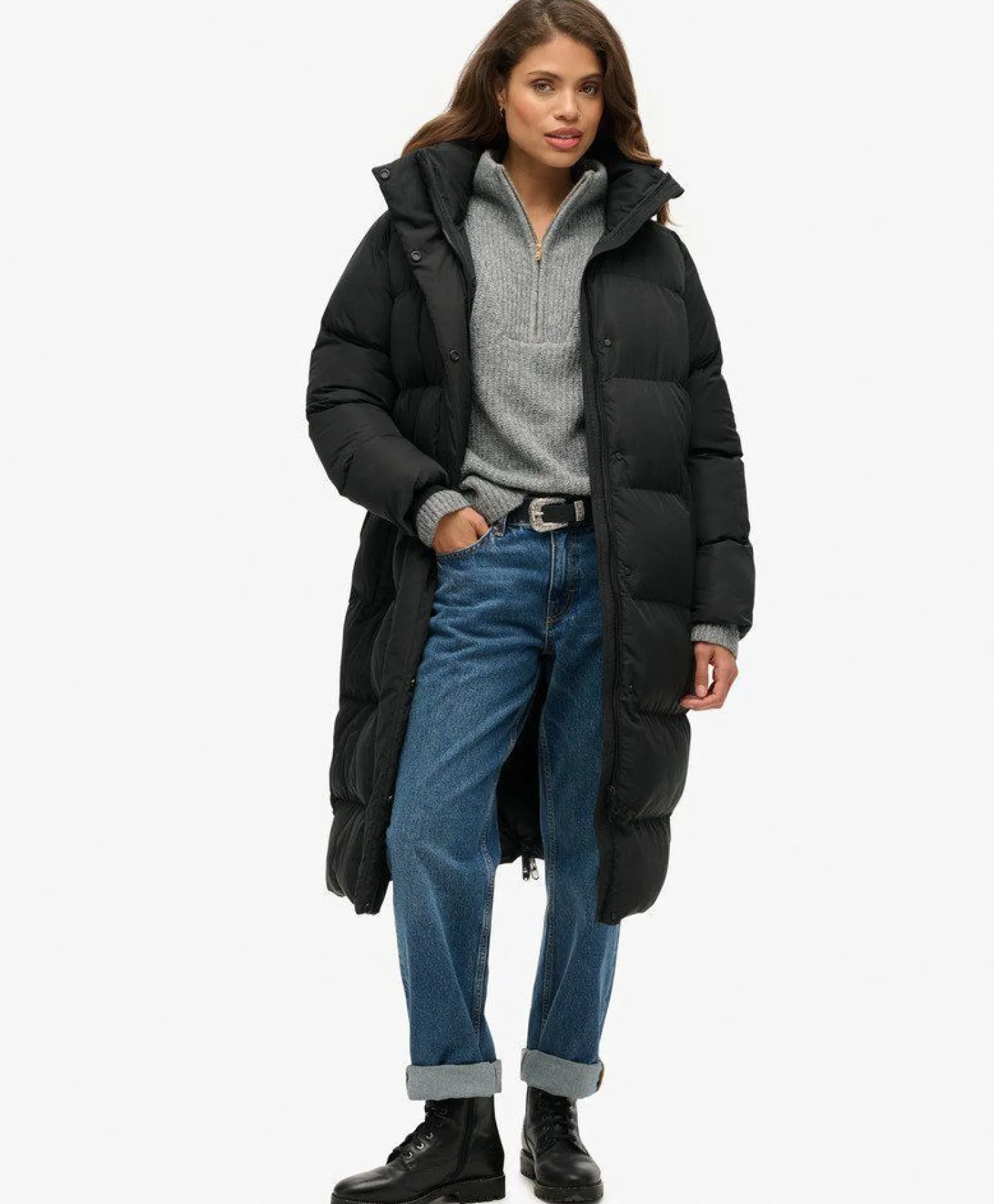 Superdry Longline Hooded Puffer Jacket
